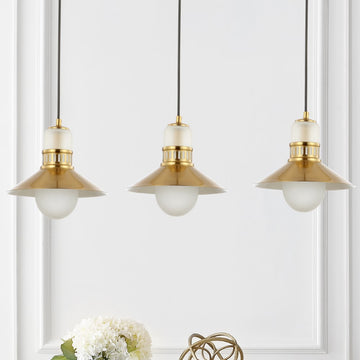 Colin Adjustable Iron/Glass Retro Hurricane LED Pendant - JONATHAN Y